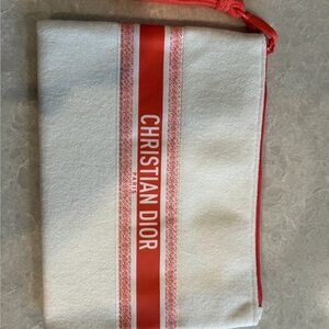 Dior Red and White Cosmetic Bag